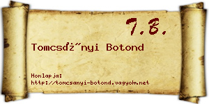 Tomcsányi Botond névjegykártya