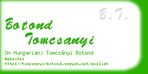botond tomcsanyi business card