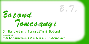 botond tomcsanyi business card